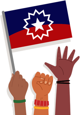 hands holding a Juneteenth flag